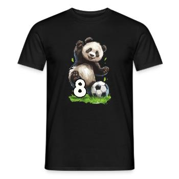 Football Panda 8 Year Old Years - Men's T-Shirt - black - Front - AI Model Male 178 light (178cm)
