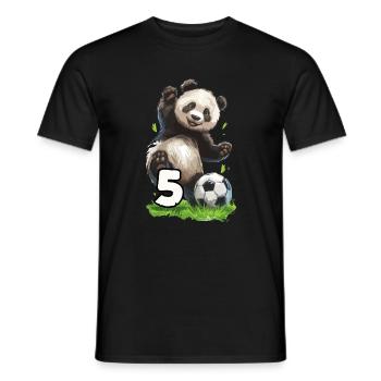 Fußball Panda 5 Jahre Geburtstag - Männer T-Shirt - Schwarz - Vorne - AI Model Male 178 light (178cm)
