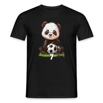 Football 7 Birthday Cumpleanos Anniversaire - Men's T-Shirt - black - Front - AI Model Male 178 light (178cm)