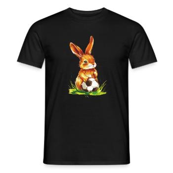 Rabbit Bunny Football Rabbit - Men's T-Shirt - black - Front - AI Model Male 178 light (178cm)