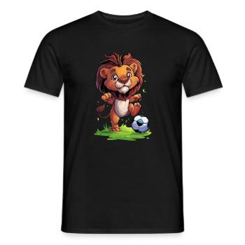 Fußball Löwe Leone Lion Sternzeichen Lew - Männer T-Shirt - Schwarz - Vorne - AI Model Male 178 light (178cm)