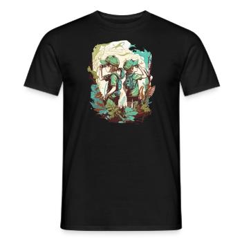 The little explorers - Men's T-Shirt - black - Front - AI Model Male 178 light (178cm)
