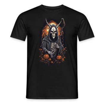 Dämonischer Sensenmann Totenkopf Halloween Design - Männer T-Shirt - Schwarz - Vorne - AI Model Male 178 light (178cm)