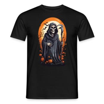 Gothic Grim Reaper Halloween Nacht Skelett - Männer T-Shirt - Schwarz - Vorne - AI Model Male 178 light (178cm)