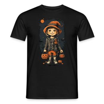 Rétro Halloween Art Kid avec Jack O’Lantern - T-shirt homme - noir - Devant - AI Model Male 178 light (178cm)
