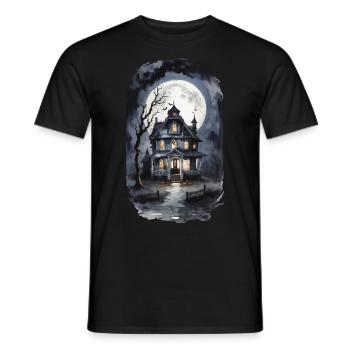 Creepy Geisterhaus Halloween Vintage Grusel - Männer T-Shirt - Schwarz - Vorne - AI Model Male 178 light (178cm)