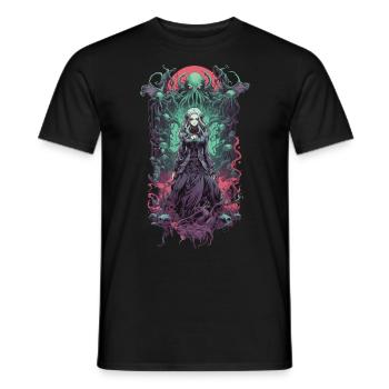 Gothique Esthétique Monde Souterrain Anime Sorcellerie Fille - T-shirt homme - noir - Devant - AI Model Male 178 light (178cm)