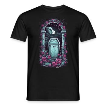 Occult Gothic Cemetery Moonlit Night Pastel Goth - Men's T-Shirt - black - Front - AI Model Male 178 light (178cm)