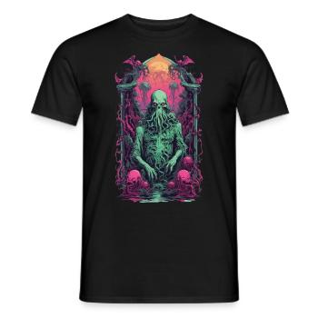 Cthulhu Gothic Vaporwave Halloween Design - Männer T-Shirt - Schwarz - Vorne - AI Model Male 178 light (178cm)