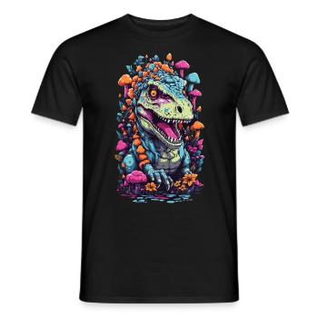 Psychedelischer Dinosaurier Pilz Weirdcore Kunst - Männer T-Shirt - Schwarz - Vorne - AI Model Male 178 light (178cm)