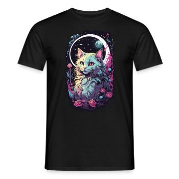 Magische Gothic Pastell Katze - E-Kids Style - Männer T-Shirt - Schwarz - Vorne - AI Model Male 178 light (178cm)