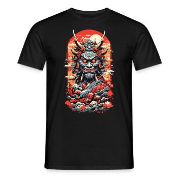 Vintage Japan Oni Dämon Ukiyo-E Otaku Design - Männer T-Shirt - Schwarz - Vorne - AI Model Male 178 light (178cm)