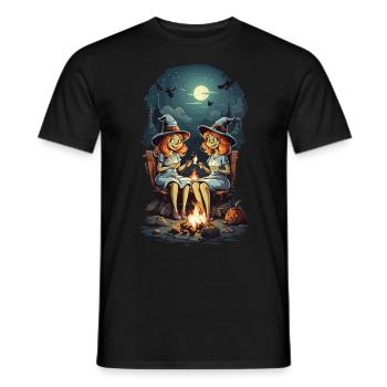 Drôles de sorcières épelent feu de camp Halloween Cartoon - T-shirt homme - noir - Devant - AI Model Male 178 light (178cm)