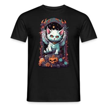 Okkulte Dämonen Katze Gothic Style - Männer T-Shirt - Schwarz - Vorne - AI Model Male 178 light (178cm)