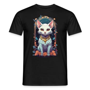 Cute Goth Cat Aesthetic Design - Men's T-Shirt - black - Front - AI Model Male 178 light (178cm)