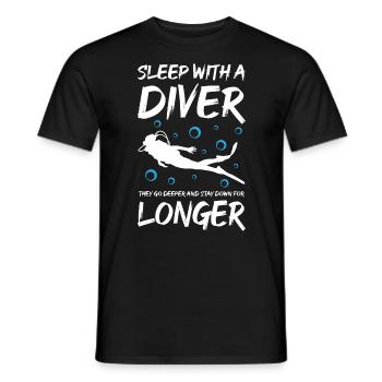 Sleep With A Diver - Men's T-Shirt - black - Front - AI Model Male 178 light (178cm)