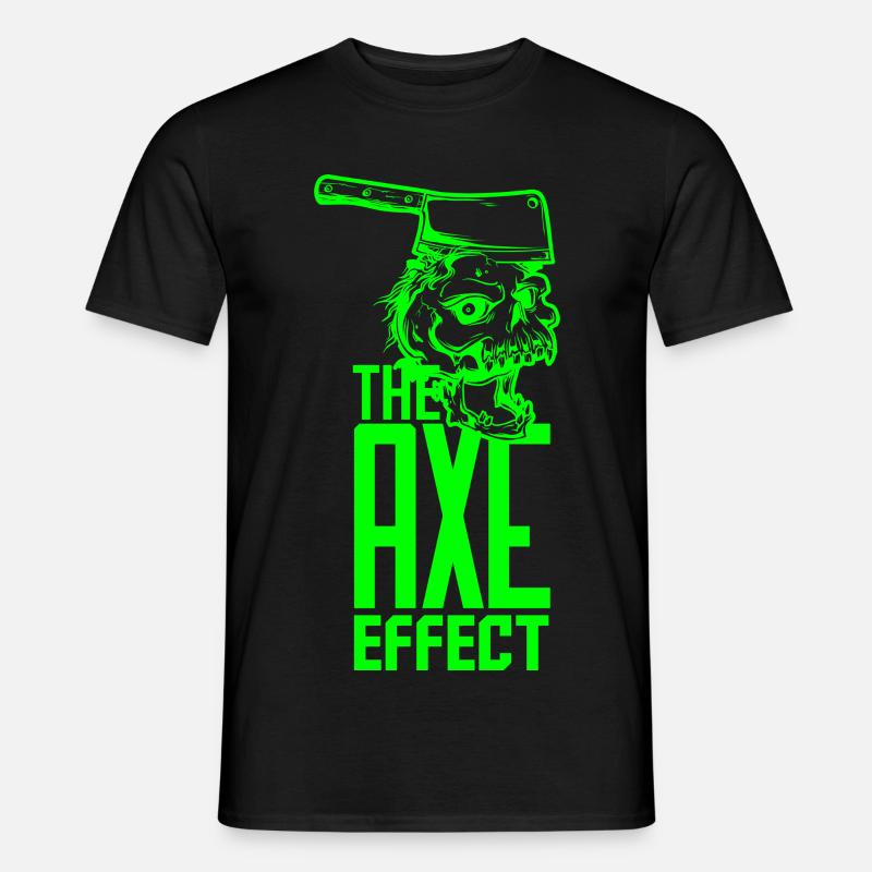 Skull mit Axt - Männer T-Shirt - Schwarz