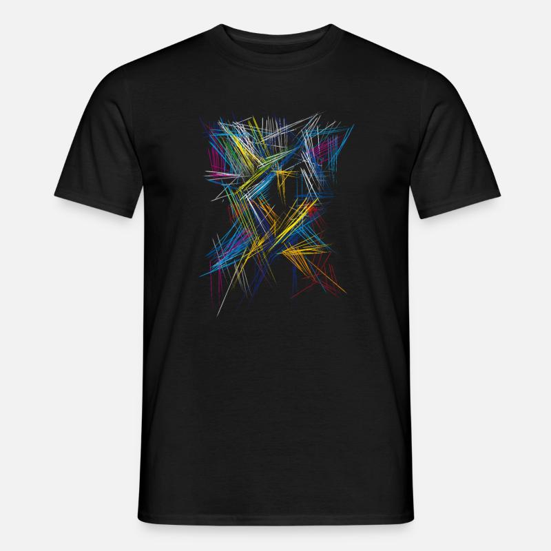 Futurismus Abstrakt - 3D Muster - Männer T-Shirt - Schwarz