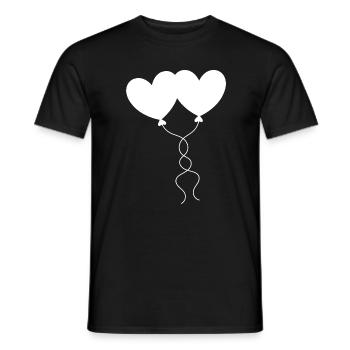 white heart white gift valentine's day - Men's T-Shirt - black - Front - AI Model Male 178 light (178cm)