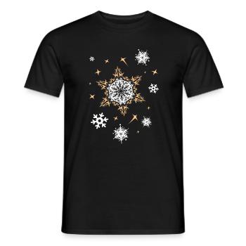 xmas Sterne Weihnachten Muster Schnee Winter icon - Männer T-Shirt - Schwarz - Vorne - AI Model Male 178 light (178cm)