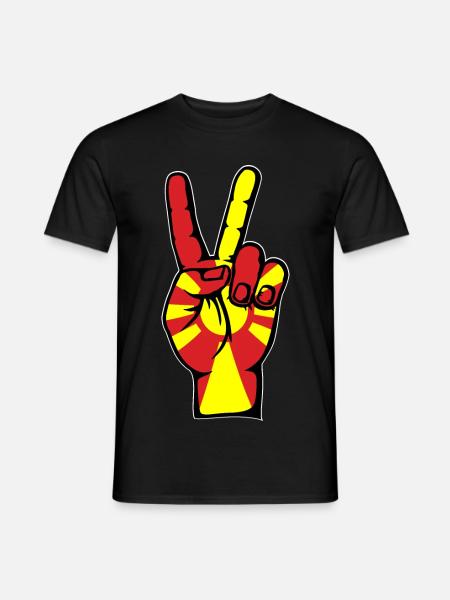 Macedonia Flag Peace Victory Symbol - Men's T-Shirt - black
