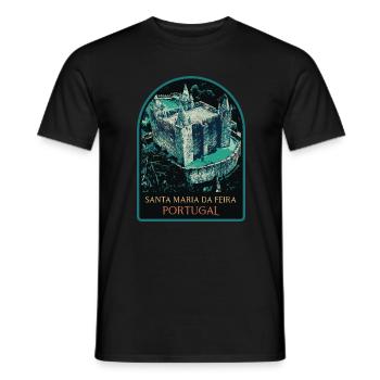 Mittelalterliche Burg Santa Maria da Feira - Männer T-Shirt - Schwarz - Vorne - AI Model Male 178 light (178cm)