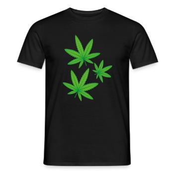 Feuilles de cannabis vertes - T-shirt homme - noir - Devant - AI Model Male 178 light (178cm)