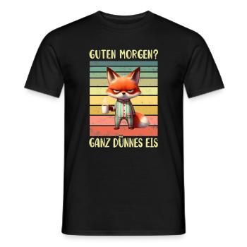 Fuchs Morgenmuffel - Männer T-Shirt - Schwarz - Vorne - AI Model Male 178 light (178cm)