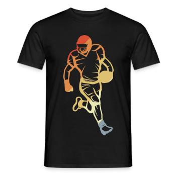Vintage Football Player Sketch - Men's T-Shirt - black - Front - AI Model Male 178 light (178cm)
