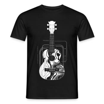 Ukulele Zeichnung - Männer T-Shirt - Schwarz - Vorne - AI Model Male 178 light (178cm)