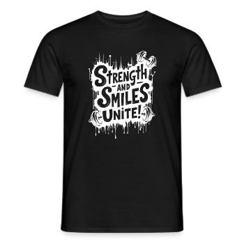Stärke und Lächeln vereinen sich! Zitat aus dem Fitnessstudio - Männer T-Shirt - Schwarz - Vorne - AI Model Male 178 light (178cm)
