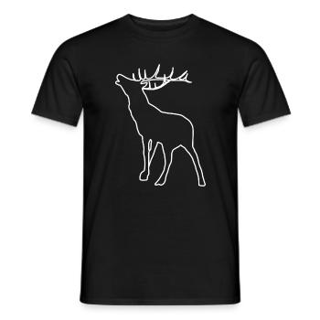Cerf lineart - T-shirt homme - noir - Devant - AI Model Male 178 light (178cm)