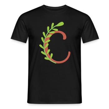 Eleganter Buchstabe 'C' mit Blumen - Männer T-Shirt - Schwarz - Vorne - AI Model Male 178 light (178cm)