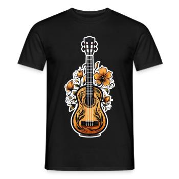 Ukulele Grafik - Männer T-Shirt - Schwarz - Vorne - AI Model Male 178 light (178cm)
