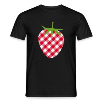 Erdbeere Muttertag kariert Frucht Obst Karo süß - Männer T-Shirt - Schwarz - Vorne - AI Model Male 178 light (178cm)