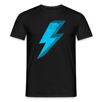 Elektrischer Blitz Design 3D - Männer T-Shirt - Schwarz - Vorne - AI Model Male 178 light (178cm)