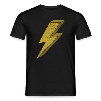 Dynamic Flash in Gold 3D - Men's T-Shirt - black - Front - AI Model Male 178 light (178cm)