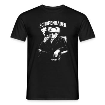 Schopenhauer, Philosoph, der eine Zigarre raucht, Porträt - Männer T-Shirt - Schwarz - Vorne - AI Model Male 178 light (178cm)