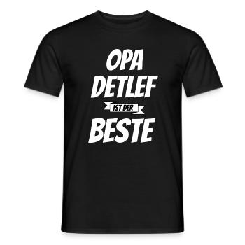 Opa Detlef ist der Beste - Geschenk - Männer T-Shirt - Schwarz - Vorne - AI Model Male 178 light (178cm)