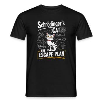 Schrödinger Cat The Escape Plan - Men's T-Shirt - black - Front - AI Model Male 178 light (178cm)