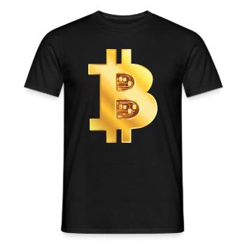Bitcoin Or - T-shirt homme - noir - Devant - AI Model Male 178 light (178cm)