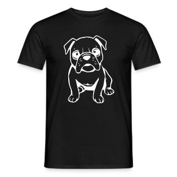Bulldog chien T-shirt Chien Chemise Cadeau - T-shirt homme - noir - Devant - AI Model Male 178 light (178cm)
