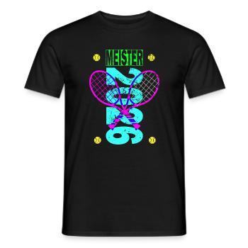 Kreisliga Tennis Meister 2026 - Männer T-Shirt - Schwarz - Vorne - AI Model Male 178 light (178cm)