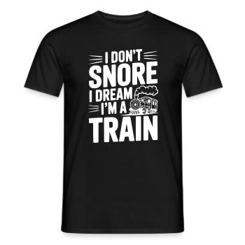 Je ne ronfle pas, je rêve que je suis un train - T-shirt homme - noir - Devant - AI Model Male 178 light (178cm)