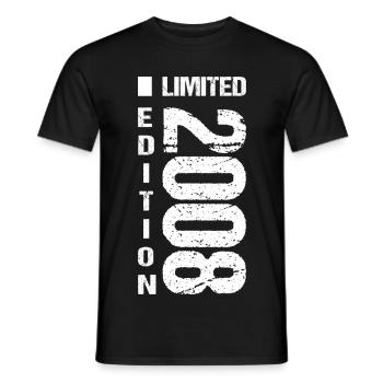 Édition limitée 2008 Vintage 18e anniversaire - T-shirt homme - noir - Devant - AI Model Male 178 light (178cm)