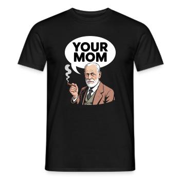 Deine Mutter – lustiges Sigmund Freud T-Shirt - Männer T-Shirt - Schwarz - Vorne - AI Model Male 178 light (178cm)