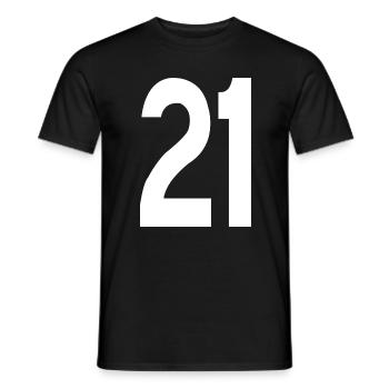 Numéro 21 - T-shirt homme - noir - Devant - AI Model Male 178 light (178cm)