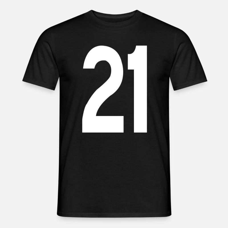 21 Nummer - Männer T-Shirt - Schwarz