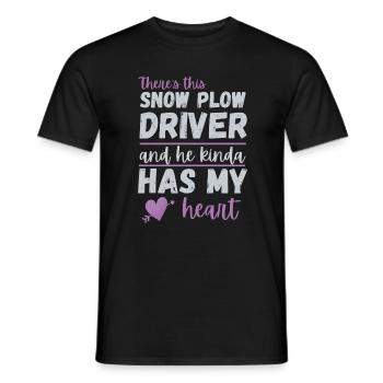 Snow Plow Driver Has My Heart - Romantic Wife Gift - Men's T-Shirt - black - Front - AI Model Male 178 light (178cm)