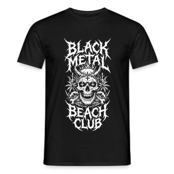Black Metal Beach Club Skull - Men's T-Shirt - black - Front - AI Model Male 178 light (178cm)